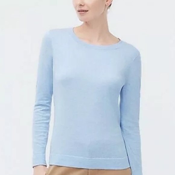 J. Crew Sweaters - J. Crew Cotton Teddie Crewneck Sweater Heather Blue